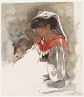 FF 030b
<br/>
Zittende vrouw bij de Villa Medici in Rome
<br/>
<em>Looy, Jacobus van (1855-1930)</em>